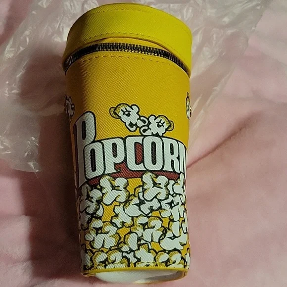 NEW Mini Popcorn Bucket Shaped Crossbody Bag Leather Novelty Bag Purse - Picture 1 of 8